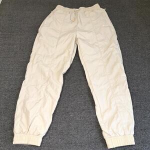 WILO The Label Track Pants Womens Medium Beige Pockets Drawcord Waist Joggers